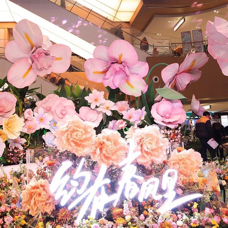 giant pink paper flowers